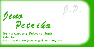 jeno petrika business card